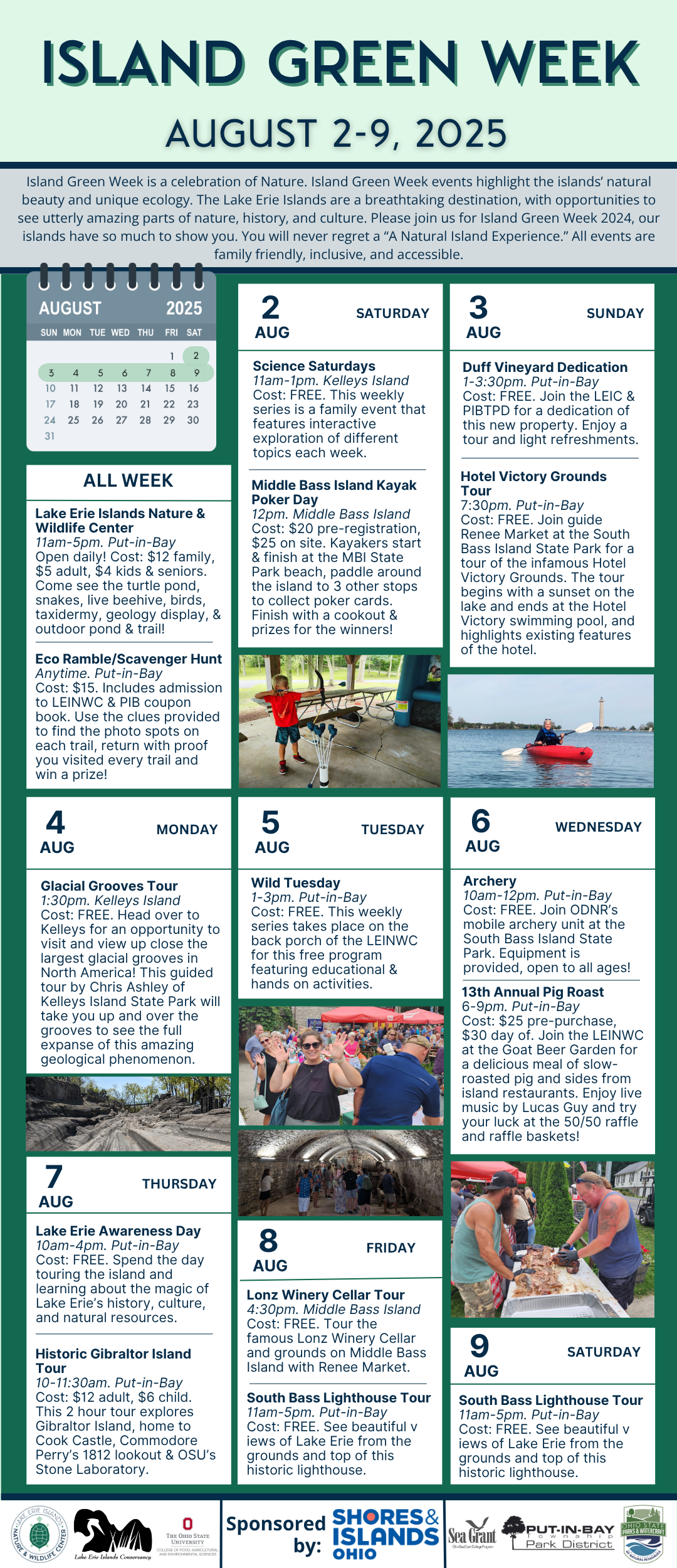 Green week schedule Green week schedule